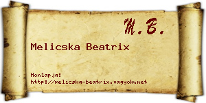 Melicska Beatrix névjegykártya